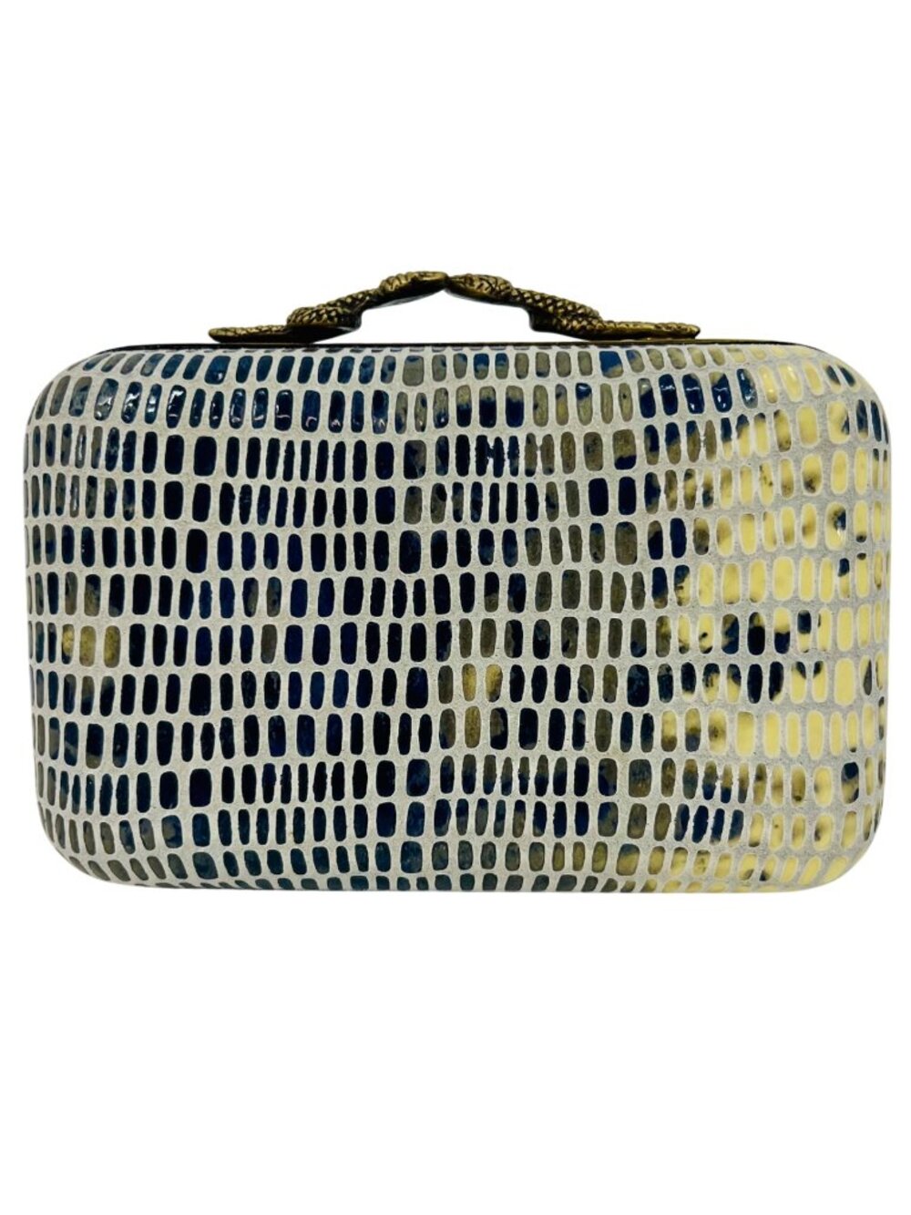 VTG NWT House of Harlow 1960 Blue Embossed Leather Snake Skin Bag | McBling Y2K - Picture 2 of 16